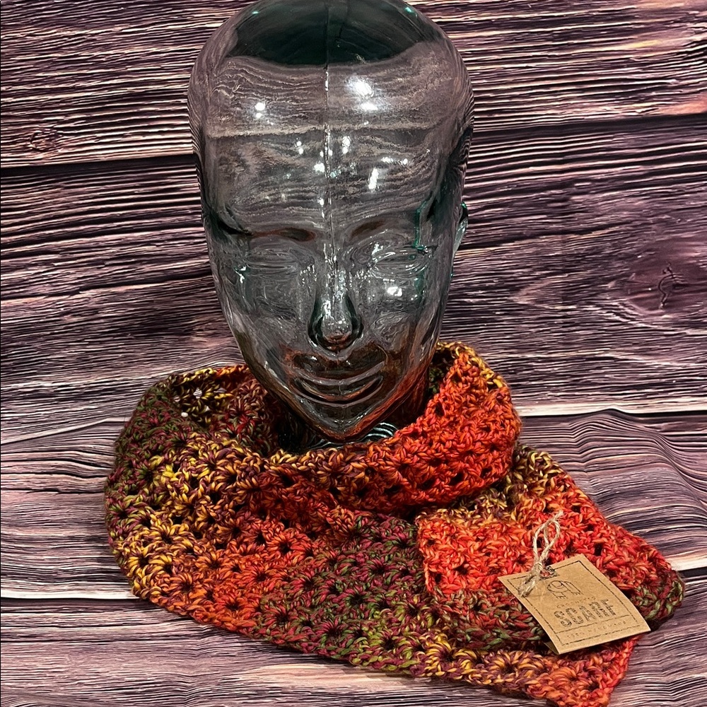 Handmade Multicolor Crochet Scarf